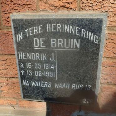 BRUIN Hendrik J., de 1914-1991