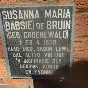 BRUIN Susanna Maria, de nee GROENEWALD -1978