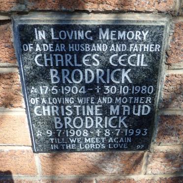 BRODRICK Charles Cecil 1904-1980 &amp; Christine Maud 1908-1993