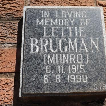 BRUGMAN Lettie nee MUNRO 1915-1990
