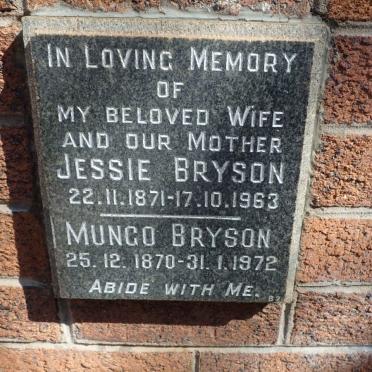 BRYSON Mungo 1870-1972 &amp; Jessie 1871-1963