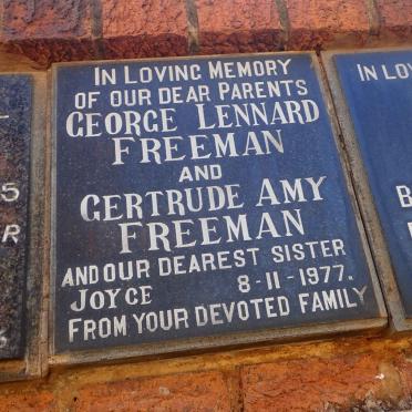 FREEMAN George Lennard &amp; Gertrude Amy :: FREEMAN Joyce -1977