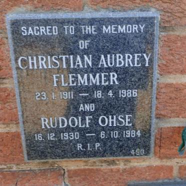 FLEMMER Christian Aubrey 1911-1986 :: OHSE Rudolf 1930-1984