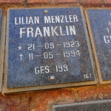 FRANKLIN Lilian Menzler 1923-1994