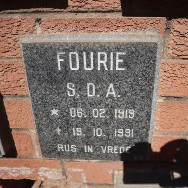 FOURIE S.D.A. 1919-1991