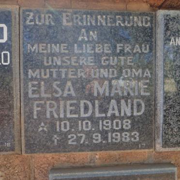 FRIEDLAND Elsa Marie 1908-1983