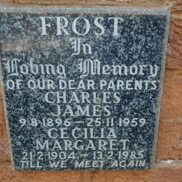 FROST Charles James 1896-1959 &amp; Cecilia Margaret 1904-1985
