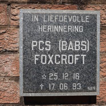 FOXCROFT P.C.S. 1916-1993