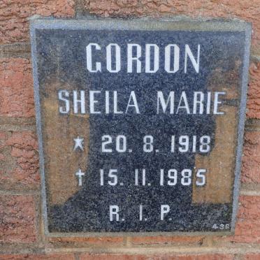 GORDON Sheila Marie 1918-1985