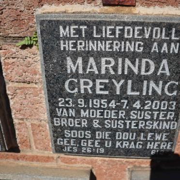 GREYLING Marinda 1954-2003