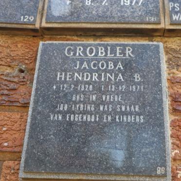 GROBLER Jacoba Hendrina B. 1920-1971