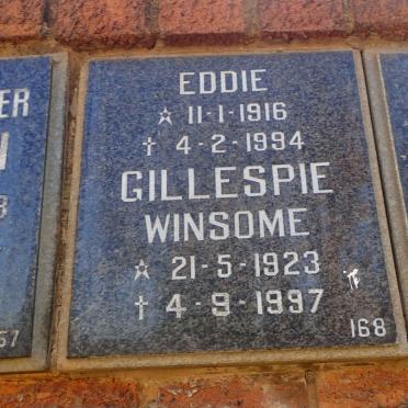 GILLESPIE Eddie 1916-1994 &amp; Winsome 1923-1997