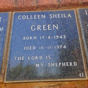 GREEN Colleen Sheila 1943-1974