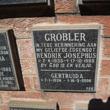 GROBLER Hendrik Josephus 1935-1995 &amp; Gertruida 1934-2006