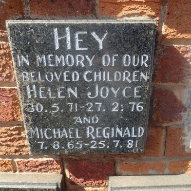 HEY Michael Reginald 1965-1981 :: HEY Helen Joyce 1971-1976