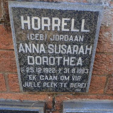 HORRELL Anna Susarah Dorothea nee JORDAAN 1922-1983