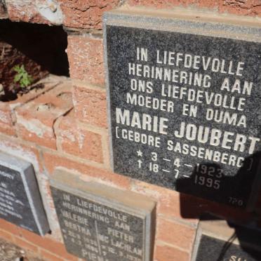 JOUBERT Marie nee SASSENBERG 1923-1995