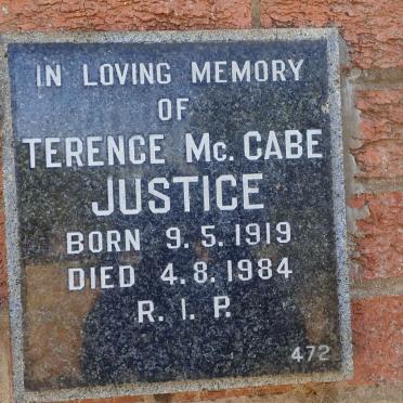 JUSTICE Terence McCabe 1919-1984