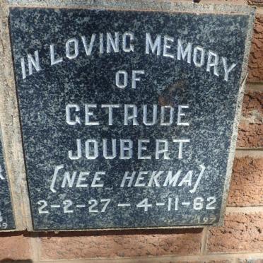 JOUBERT Gertrude nee HEKMA 1927-1962