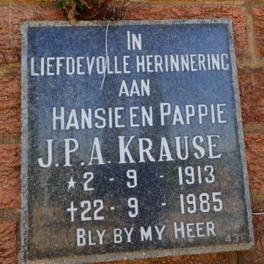 KRAUSE J.P.A. 1913-1985