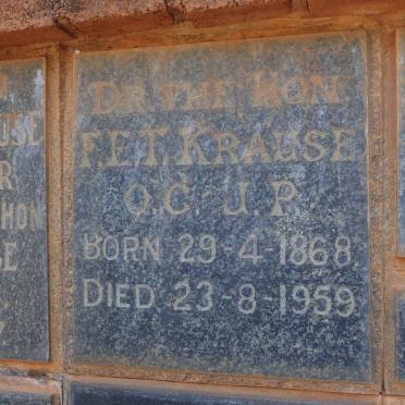KRAUSE F.E.T. 1868-1959