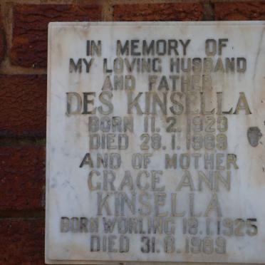 KINSELLA Des 1923-1969 &amp; Grace Ann 1925-1969