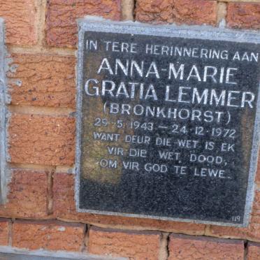 LEMMER Anna-Marie Gratia nee BRONKHORST 1943-1972