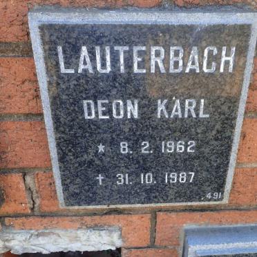 LAUTERBACH Deon Karl 1962-1987