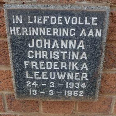 LEEUWNER Johanna Christina Frederika 1934-1962