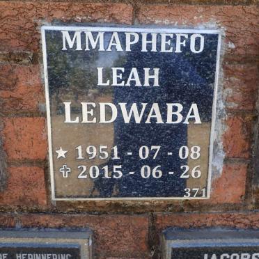 LEDWABA Mmaphefo Leah 1951-2015