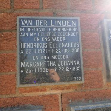 LINDEN Hendrikus Eleonardus, van der 1921-1988 &amp; Margaretha Johanna 1936-1989