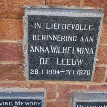 LEEUW Anna Wilhelmina, de 1904-1970