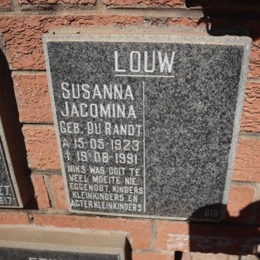 LOUW Susanna Jacomina nee DU RANDT 1923-1991