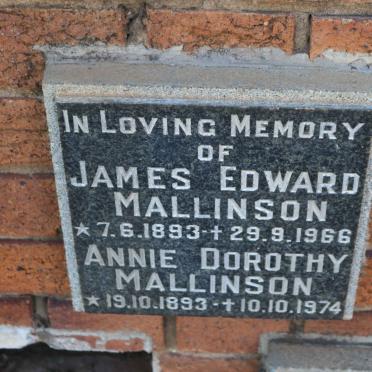 MALLINSON James Edward 1893-1966 &amp; Annie Dorothy 1893-1974