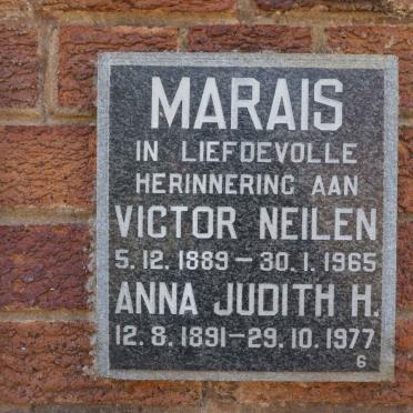 MARAIS Victor Neilen 1889-1965 &amp; Anna Judith H. 1891-1977