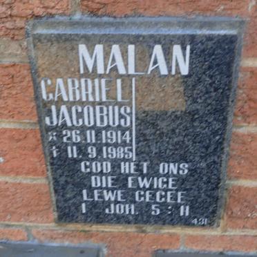 MALAN Gabriel Jacobus 1914-1985