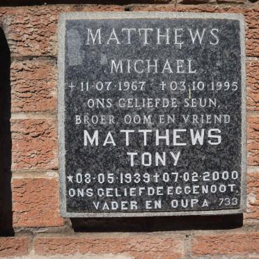 MATTHEWS Tony 1939-2000 :: MATTHEWS Michael 1967-1995