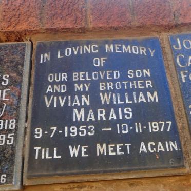 MARAIS Vivian William 1953-1977
