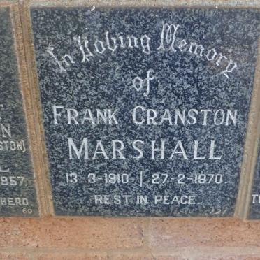 MARSHALL Frank Cranston 1910-1970