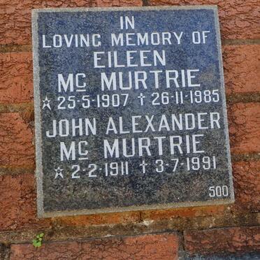 MCMURTRIE John Alexander 1911-1991 &amp; Eileen 1907-1985