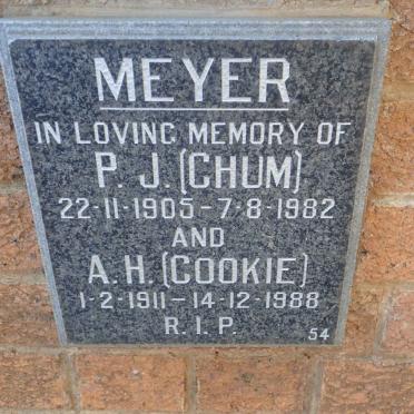 MEYER P.J. 1905-1982 &amp; A.H. 1911-1988