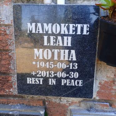 MOTHA  Mamokete Leah 1945-2013