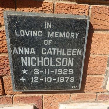 NICHOLSON Anna Cathleen 1929-1978