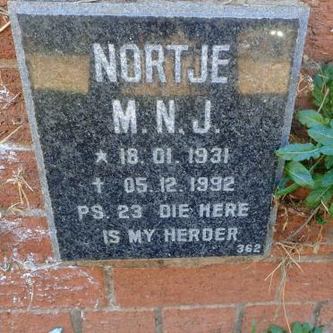 NORTJE M.N.J. 1931-1992