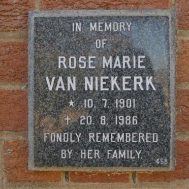 NIEKERK Rose Marie, van 1901-1986