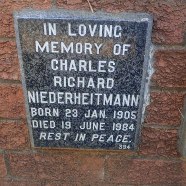 NIEDERHEITMANN Charles Richard 1905-1984