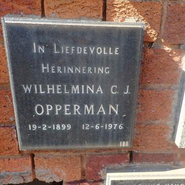 OPPERMAN Wilhelmina C.J. 1899-1976