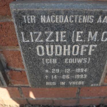 OUDHOFF E.M.C. nee GOUWS 1894-1993
