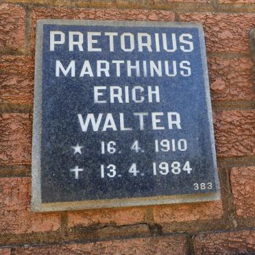 PRETORIUS Marthinus Erich Walter 1910-1984