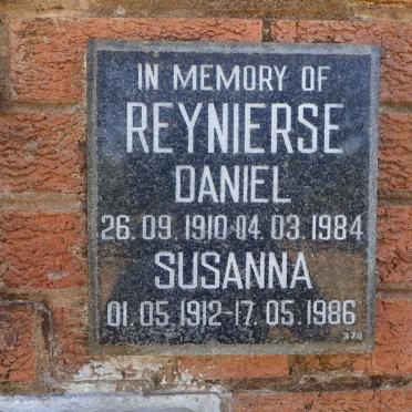 REYNIERSE Daniel 1910-1984 &amp; Susanna 1912-1986